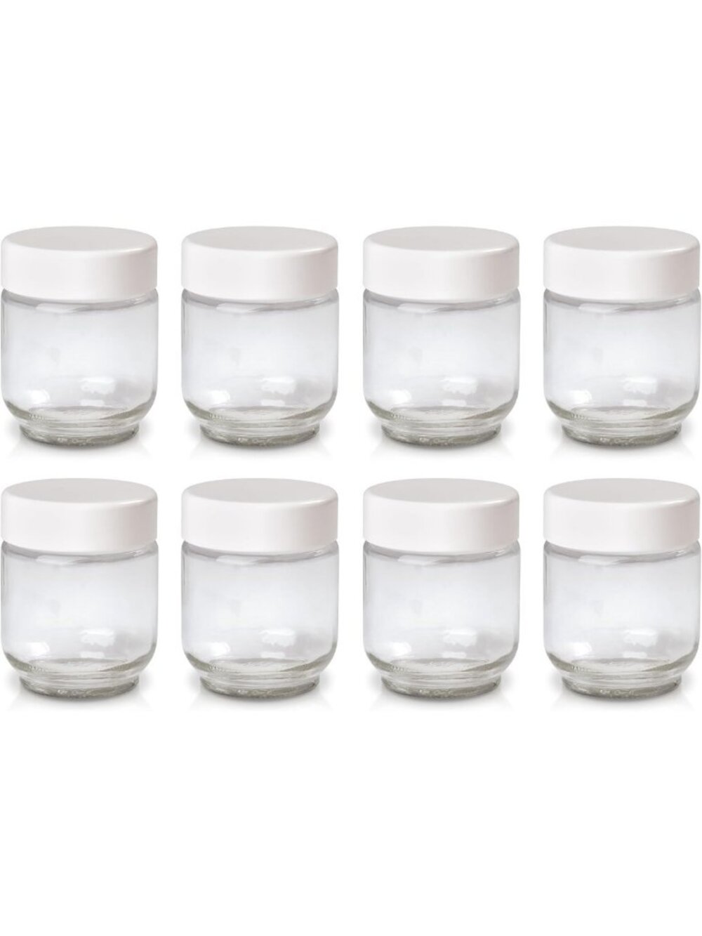 Set of 8 Glass Jars for Yogurt Maker - Perfect for Homemade Yogurt & Storage